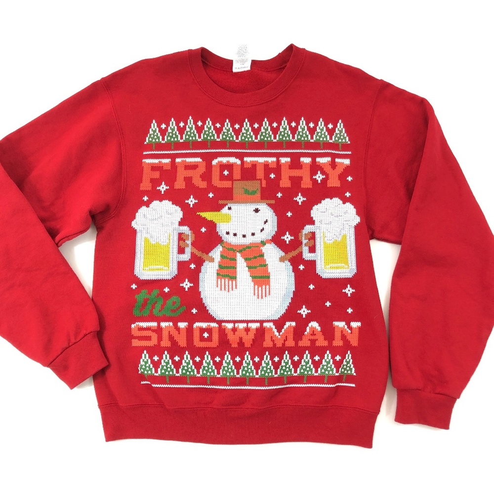 Ugly Christmas Sweatshirt Frothy The Snowman Small